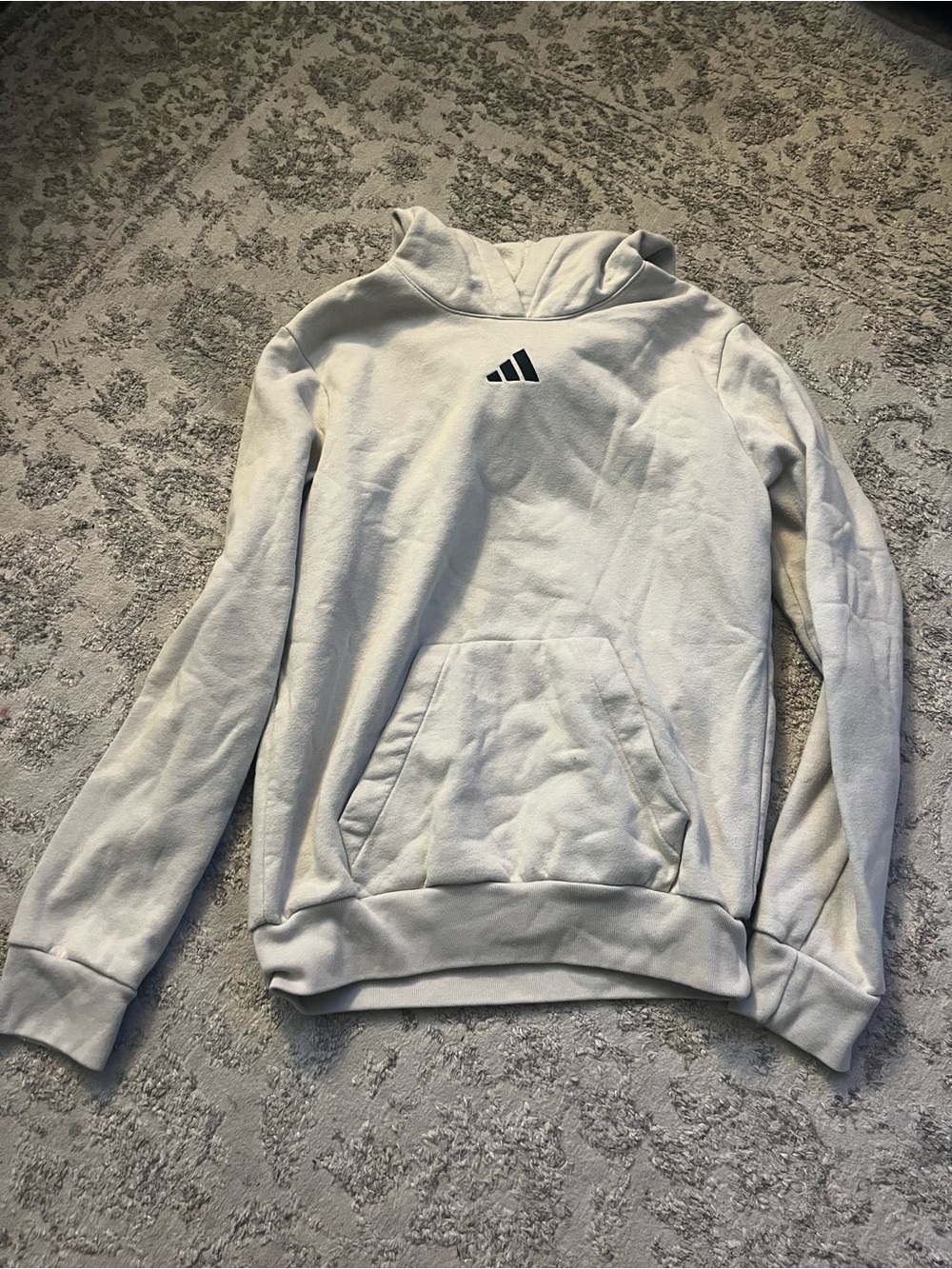 adidas White Hoodie with Black Logo